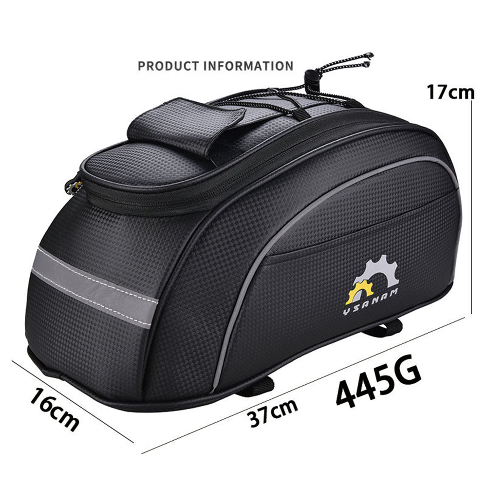 YSANAM YS-113S 8L Bicycle Waterproof PU Leather Insulation Bag Rear Rack Pannier Pack Cycling Storage Bag - Black YSANAM YS-113S 8L Bicycle Waterproof PU Leather Insulation Bag Rear Rack Pannier Pack Cycling Storage Bag - Black